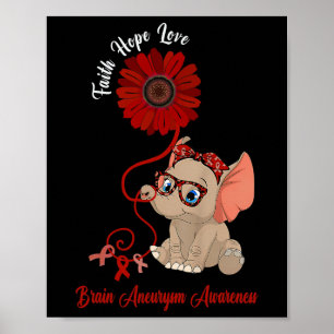 Poster Aneurísmo Consciência Elefante Fé Esperança Ama Su
