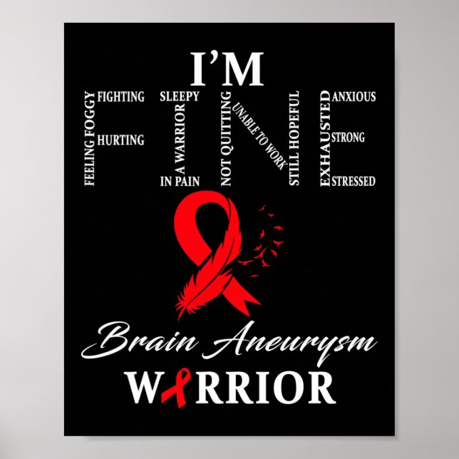 Poster Aneurysm Warrior, estou bem (Frente)