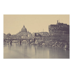 Póster Angel Castle e Vaticano dome