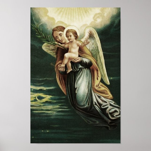Póster Angel Com O Bebê Jesus (Frente)