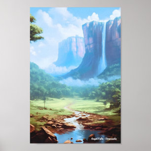 Poster Angel Falls Venezuela Viagem