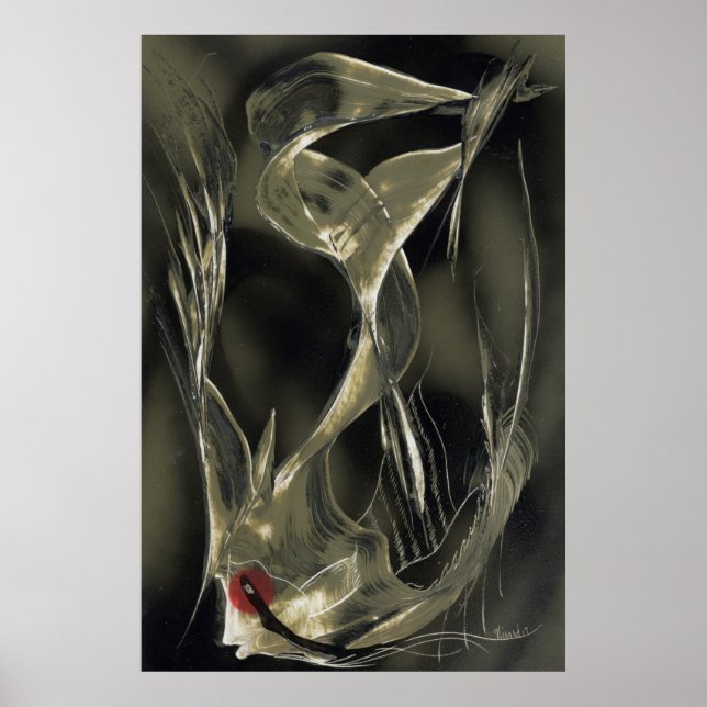 Poster Angel Fish Abstrato (Frente)