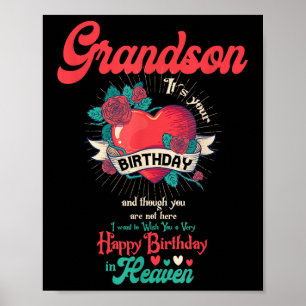 Poster Angel Grandson Feliz Aniversário No Céu Memorial D