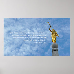 Póster Angel Moroni sobre Salt Lake Temple