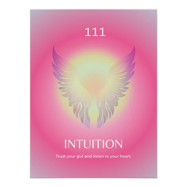 Póster Angel Number 111 Aura Intuition Glossy Poster (Frente)