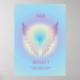 Poster Angel Number Aura 666 Refletir
