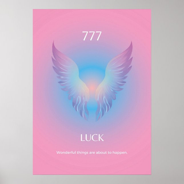 Poster Angel Number Aura 777 Sorte (Frente)