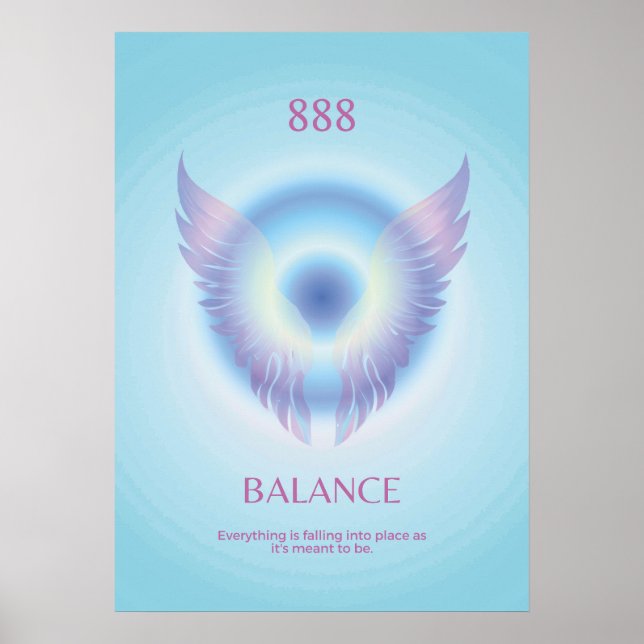 Poster Angel Number Aura 888 Intuição (Frente)