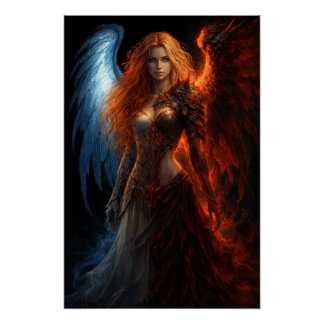 Póster Angel of Fire and Ice – Dark Fantasy Poster