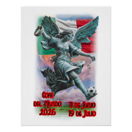 Póster Angel of Independence playing Soccer on a 