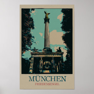 Poster Angel of Peace monument, Munique, Alemanha
