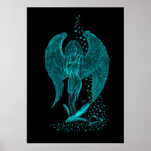 Poster Angel, perdido no Love, Design preto e verde
