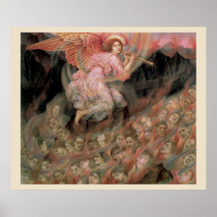 Póster Angel Piping to Souls in Hell por Evelyn De Morgan