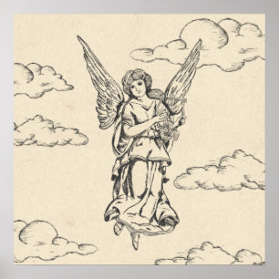 Poster Angel Playing Harp