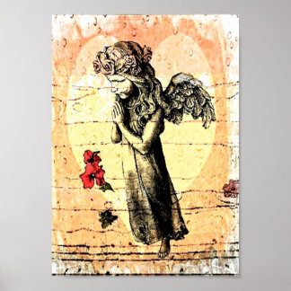 Poster Angel Praying and Heart