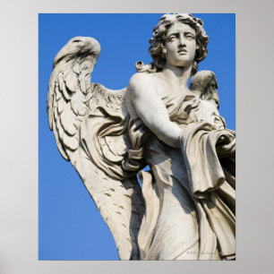 Poster Angel statue, Ponte Sant'Angelo, Rome, Italy