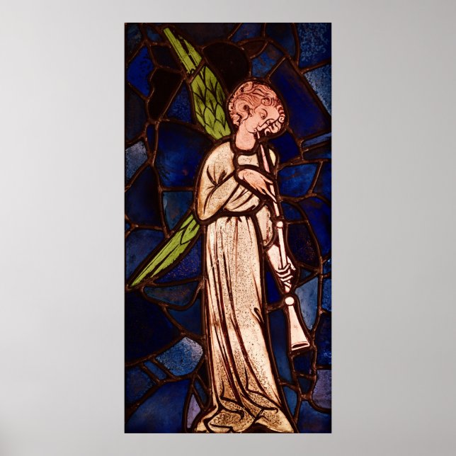 Póster Angel tocando trompete, c.1280 (Frente)