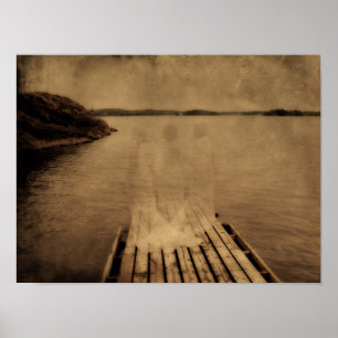 Poster Angel Vintage - Textura típica de Sepia castanha