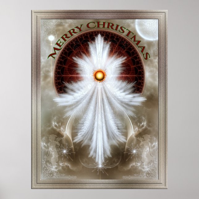 Poster Angel Wings Snowflake Felry Natal (Frente)