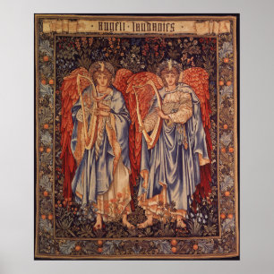Póster Angeli Laudantes por Sir Edward Coley Burne Jones