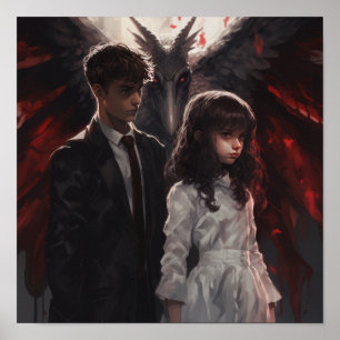 Poster Angelic Girl and Demon Boy - Grande Inspiração