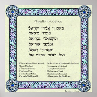 Poster Angelic Invocation | Hebraico, inglês