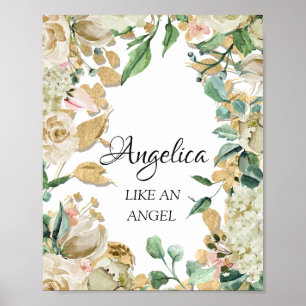 Poster Angelica Name Significa Floral Bridal Birthday