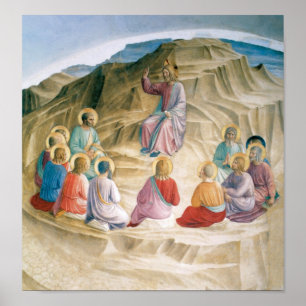 Póster Angélico Sermon Na Arte Do Monte Vintage