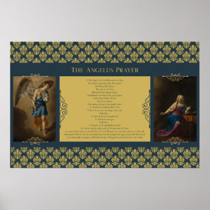 Poster Angelus Prayer com Gabriel e Mary Fleur de Lis