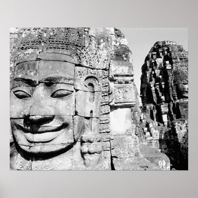 Póster Angkor Cambodja, Chefes do Bayon (Frente)