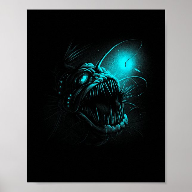 Poster Anglerfish Deep Sea Creatures Angler Fish Ocean Se (Frente)