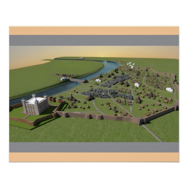 Póster Anglo Saxon London com Tower (Frente)