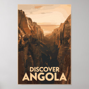Poster Angola Lubango Viagem Art Vintage