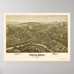 Poster Angra da tartaruga, mapa panorâmico do PA - 1897
