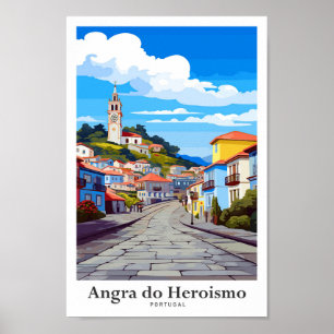 Poster Angra do Heroismo Portugal Viagem Art Vintage
