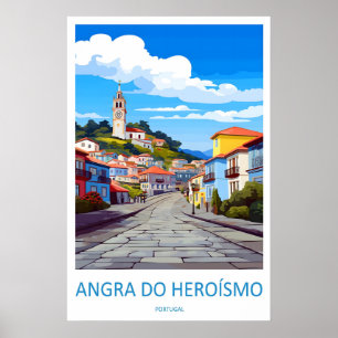 Poster Angra Do Herosmo Cartaz de Viagem Vintage Esqui