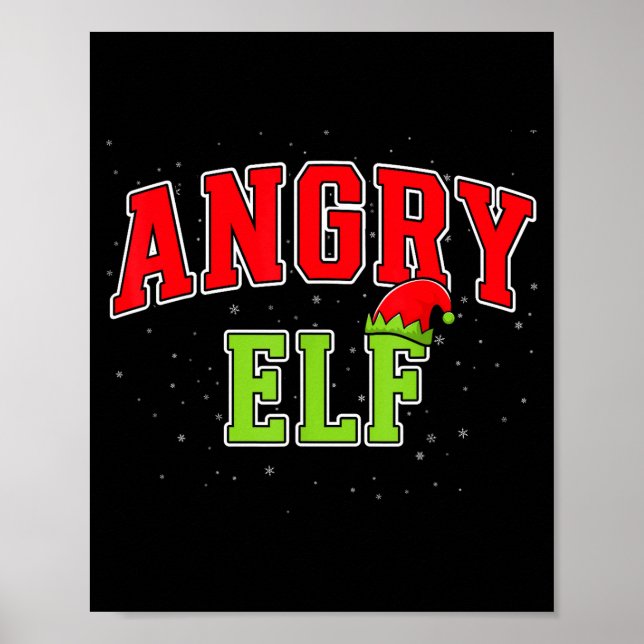 Poster Angry Elf Christmas Family Matching Group Xmas  (Frente)