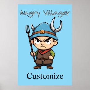 Poster Angry Villager Pitchfork Thunder_Cove