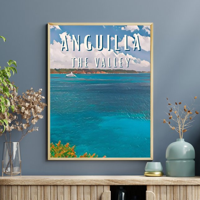 Poster Anguila: L'île paradisiaque aux plages de rêve (Anguilla : Plages de rêve, eaux cristallines et douceur de vivre caribéenne. Explorez avec moi cette)
