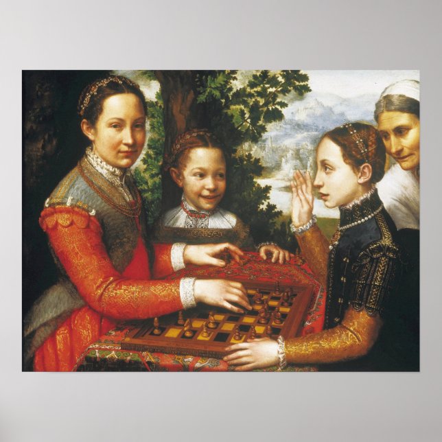 Poster Anguissola - Irmãs Artistas Jogando Xadrez (Frente)