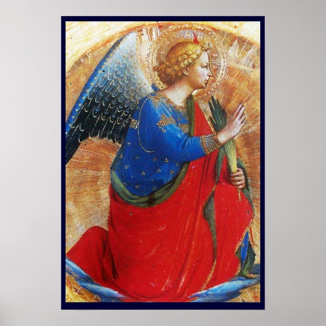 PÓSTER ÂNGULO DOURADO VERMELHO E AZUL (Frente)