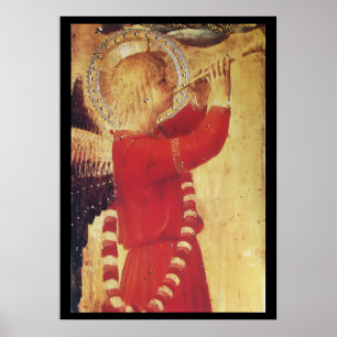 PÓSTER ÂNGULO MUSICAL A VERMELHO E DOURADO