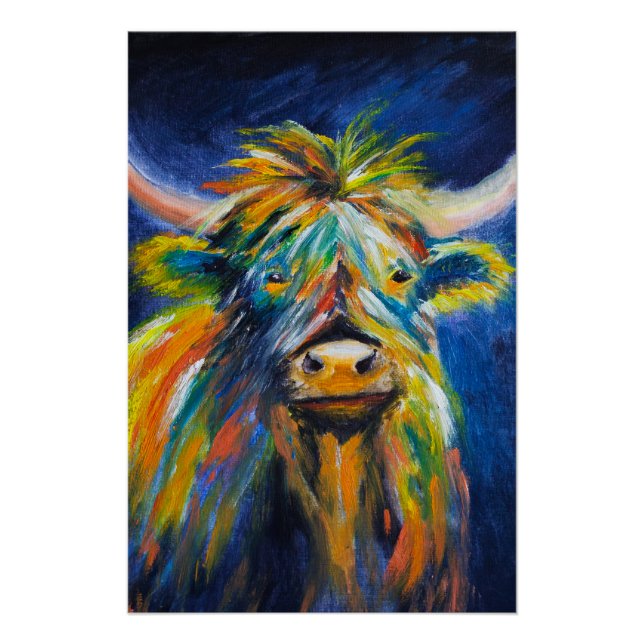 Póster Angus Highland Cow (Frente)