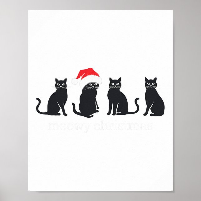 Poster Anim Anim Presente de Gato Negra de Natal (Frente)