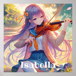 Poster Anima Personalizada Tocando o Violino