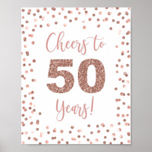 Poster Anima-se a 50 anos Sinal de Confetti Glitter Doura