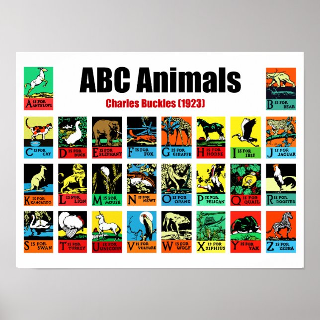 Poster Animais ABC, Charles Buckles (1923) (Frente)