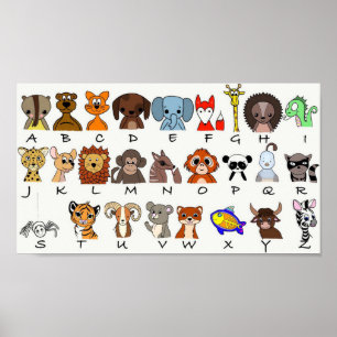 Poster Animais alfabeto