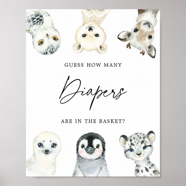 Poster Animais Árcticos Adivinham Quantas Fraldas Assinam (Frente)