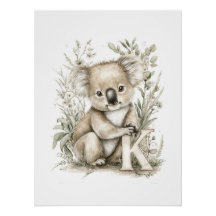 Animais Bebês Adoráveis em Aquarela com Letras do